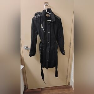 Michael Kors Women's Wool Blend Belted Hooded Coat Sz L